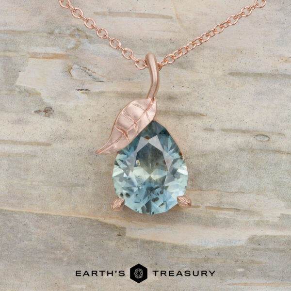 The BYO "Willow" Pendant in 14k rose gold with 2.13-carat Montana sapphire The BYO "Willow" Pendant in 14k rose gold with 2.13-carat Montana sapphire