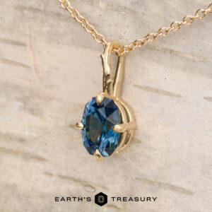 The BYO "Twyg" Pendant in 14k yellow gold with 0.97-Carat Montana Sapphire