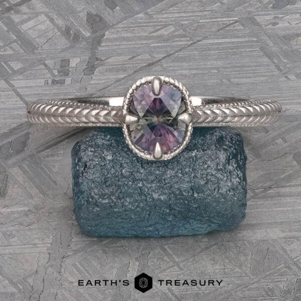 The “Demeter” Ring in 14k white gold with 0.69-Carat Montana Sapphire The “Demeter” Ring in 14k white gold with 0.69-Carat Montana Sapphire