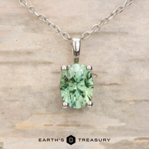 The BYO "Misty" Pendant in platinum with 1.02-Carat Demantoid Garnet