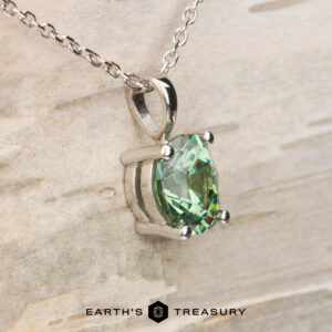The BYO "Misty" Pendant in platinum with 1.02-Carat Demantoid Garnet