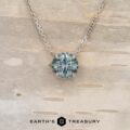 The BYO "Glow" necklace in 14k white gold, brushed, with 1.62-carat Montana sapphire