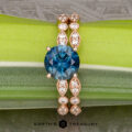 The "Arabella" ring in 14k rose gold with 1.49-carat Montana Sapphire, alongside the "Arabella" band in 14k rose gold