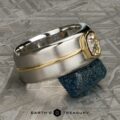 The "Perseus" ring in platinum and 18k yellow gold with custom-cut diamond