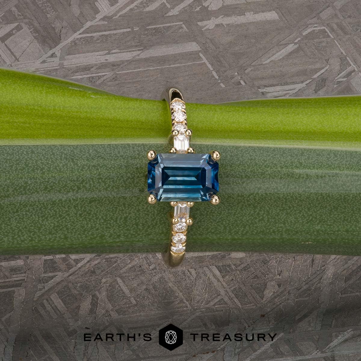 The “Fiona” in 18k yellow gold with 0.91-carat Montana sapphire