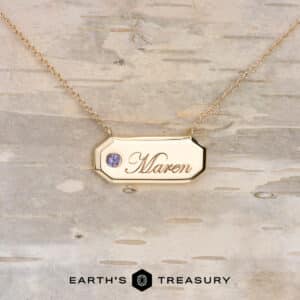 The "Keepsake" Necklace in 14k yellow gold with purple sapphire