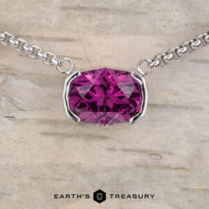 The "Thora" Necklace in 14k white gold with 2.91-Carat Mahenge Garnet