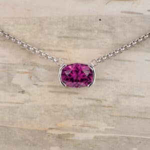 The "Thora" Necklace in 14k white gold with 2.91-Carat Mahenge Garnet