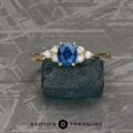 The “Kacie” in 14k yellow gold with 0.59-Carat Montana Sapphire