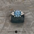 The “Kacie” ring in 14k white gold with 2.47-Carat Montana Sapphire
