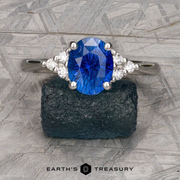 The "Kacie" ring in platinum with 2.66-Carat Ceylon Sapphire The "Kacie" ring in platinum with 2.66-Carat Ceylon Sapphire