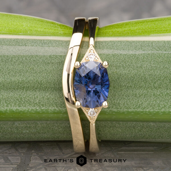The "Niamh" ring in 14k yellow gold with 1.62-carat Umba sapphire, alongside the custom-fit contour band The "Niamh" ring in 14k yellow gold with 1.62-carat Umba sapphire, alongside the custom-fit contour band