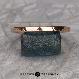 The Custom-Fit Straight Band in 14k rose gold, hammered