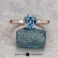 The "Fiona" ring in 14K rose gold with 1.30-carat Montana sapphire