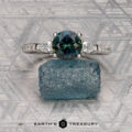 The Pave "Avalon" ring in platinum with 1.66-carat Australian sapphire