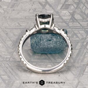 The Pave "Avalon" ring in platinum with 1.66-carat Australian sapphire