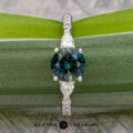 The Pave "Avalon" ring in platinum with 1.66-carat Australian sapphire