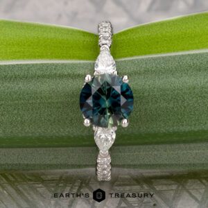 The Pave "Avalon" ring in platinum with 1.66-carat Australian sapphire