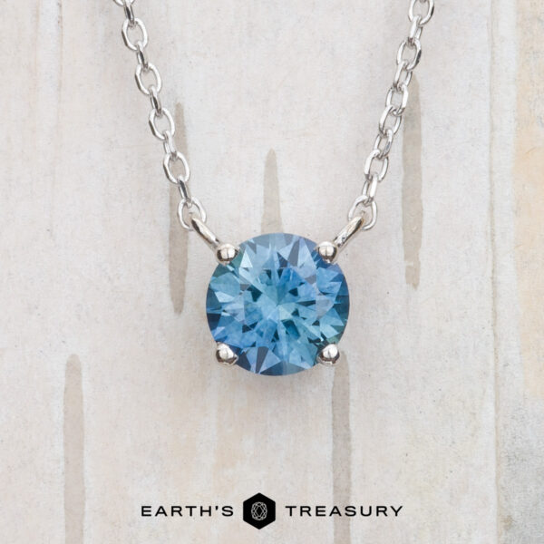 The "Glow" Necklace in 14k white gold with 0.86-carat Montana sapphire The "Glow" Necklace in 14k white gold with 0.86-carat Montana sapphire