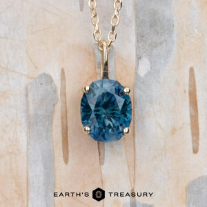 The "Flurry" pendant in 14K yellow gold with 1.56-carat Montana sapphire