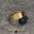The "Kilauea" Classic Ruby Ring in 18k yellow gold, brushed