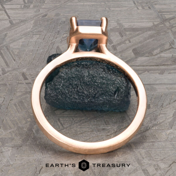 The "Mila" in 14k rose gold, hammered and brushed, with 1.93-Carat Montana Sapphire The "Mila" in 14k rose gold, hammered and brushed, with 1.93-Carat Montana Sapphire