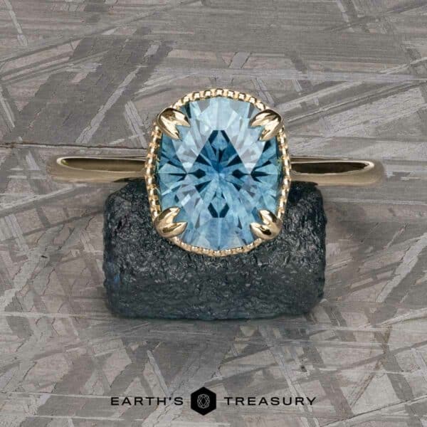 The “Ainsley” ring in 14k yellow gold with 3.60-Carat Montana Sapphire The “Ainsley” ring in 14k yellow gold with 3.60-Carat Montana Sapphire