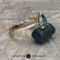 The “Claire” Tapered Pave in 14k yellow gold with 1.95-Carat Montana Sapphire