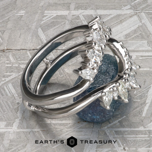 The "Alyona" Double Wedding Band Jacket in platinum The "Alyona" Double Wedding Band Jacket in platinum