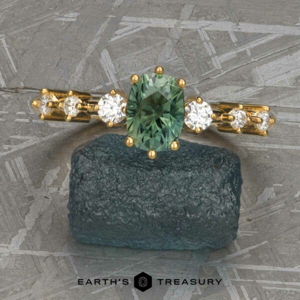 The "Solstice" Ring in 14k yellow gold customized with 24k yellow gold plating, with 1.01-Carat Australian Sapphire The "Solstice" Ring in 14k yellow gold customized with 24k yellow gold plating, with 1.01-Carat Australian Sapphire