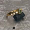 The "Solstice" Ring in 14k yellow gold customized with 24k yellow gold plating, with 1.01-Carat Australian Sapphire