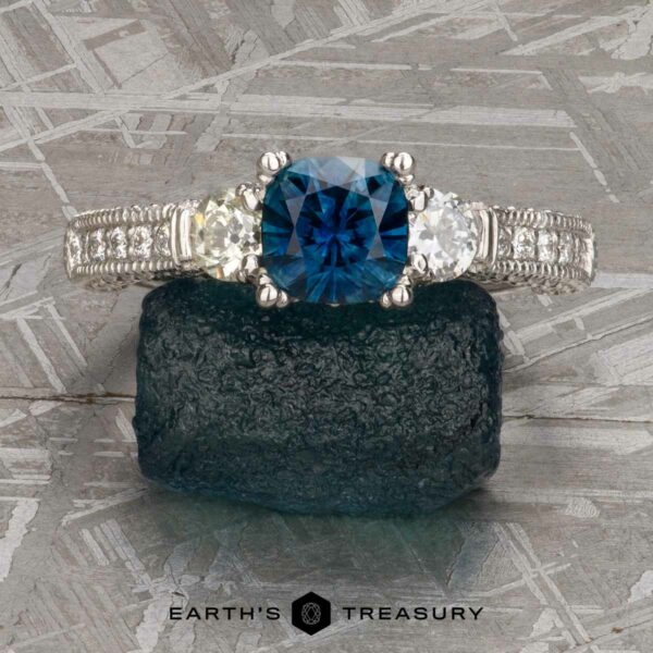 The "Isabella" Ring in platinum with 1.08-Carat Montana Sapphire The "Isabella" Ring in platinum with 1.08-Carat Montana Sapphire