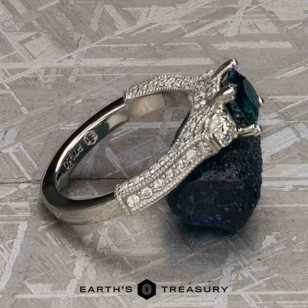 The "Isabella" Ring in platinum with 1.08-Carat Montana Sapphire The "Isabella" Ring in platinum with 1.08-Carat Montana Sapphire
