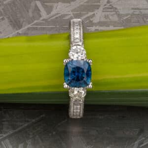 The "Isabella" Ring in platinum with 1.08-Carat Montana Sapphire