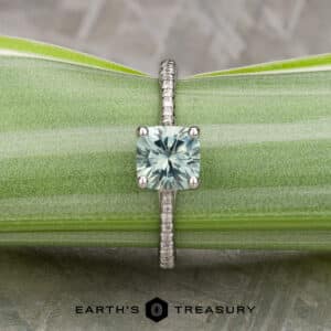 The Pave "Katya" ring in platinum with 1.60-Carat Montana Sapphire