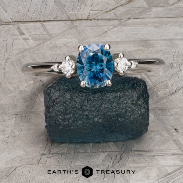 The “Selene” Ring in platinum with 0.84-Carat Montana Sapphire The “Selene” Ring in platinum with 0.84-Carat Montana Sapphire