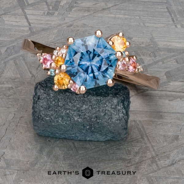 The Deluxe "Nebula" ring in 14k rose gold with 2.00-carat Montana sapphire The Deluxe "Nebula" ring in 14k rose gold with 2.00-carat Montana sapphire