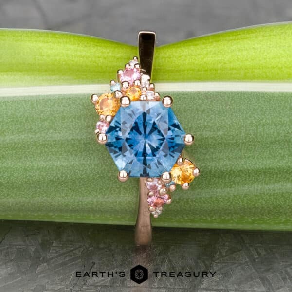 The Deluxe "Nebula" ring in 14k rose gold with 2.00-carat Montana sapphire The Deluxe "Nebula" ring in 14k rose gold with 2.00-carat Montana sapphire