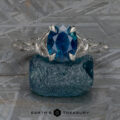 The “Guinevere” ring in platinum with 2.13-carat Montana sapphire