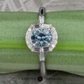 The "Alexia" ring in 14k white gold with 0.99-Carat Montana Sapphire