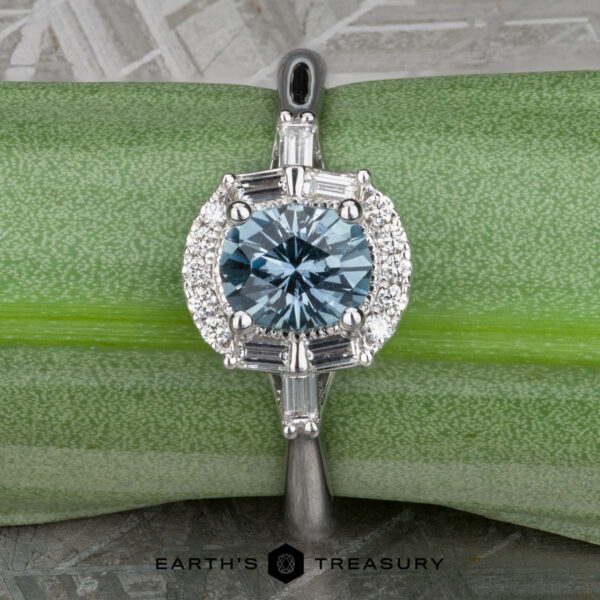 The "Alexia" ring in 14k white gold with 0.99-Carat Montana Sapphire The "Alexia" ring in 14k white gold with 0.99-Carat Montana Sapphire