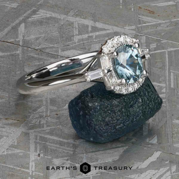 The "Alexia" ring in 14k white gold with 0.99-Carat Montana Sapphire The "Alexia" ring in 14k white gold with 0.99-Carat Montana Sapphire