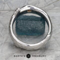 The Wide "Twyg" Sapphire Ring in 14k white gold with orange sapphire