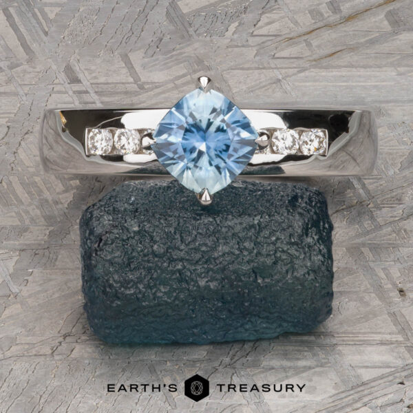 The "Keeley" ring in 14k white gold with 0.85-carat Montana sapphire The "Keeley" ring in 14k white gold with 0.85-carat Montana sapphire
