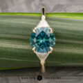 The "Mavis" ring in 14k yellow gold, upgraded with 4.5mm diamonds, with 2.09-carat Montana sapphire