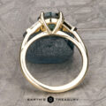 The "Mavis" ring in 14k yellow gold, upgraded with 4.5mm diamonds, with 2.09-carat Montana sapphire