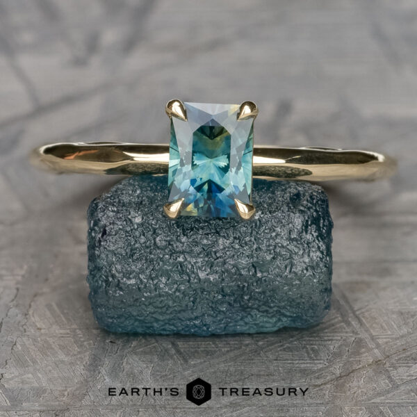 The "Ripple" ring in 14k yellow gold with 0.89-carat Montana sapphire The "Ripple" ring in 14k yellow gold with 0.89-carat Montana sapphire