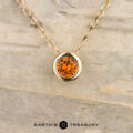 The "Shimmer" necklace, 3.5mm, in 14k yellow gold with custom orange sapphire