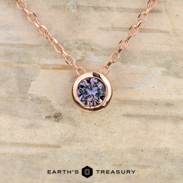 The "Shimmer" necklace, 3.5mm, in 14k rose gold with custom purple sapphire The "Shimmer" necklace, 3.5mm, in 14k rose gold with custom purple sapphire