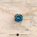The "Glimmer" Prong Slide Necklace - Teal Blue, 4.5 mm (Heated)